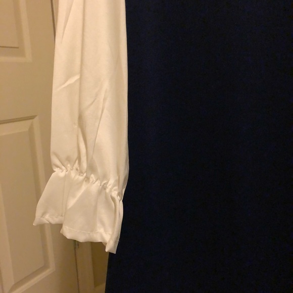 đź’śMock Two-Piece Long Sleeved A-Line Mini Dress - Picture 2 of 7